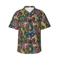 thumbnail image 2 of Xecao Snake And Flower print Hawaiian shirt - a stylish short-sleeve button-down for men, perfect for casual beach and tropical outings., 2 of 9