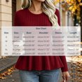 thumbnail image 3 of Bxsruta Womens Tops Long Sleeve Crew Neck Shirts Ribbed Knit Peplum Blouses Casual Fitted, 3 of 7
