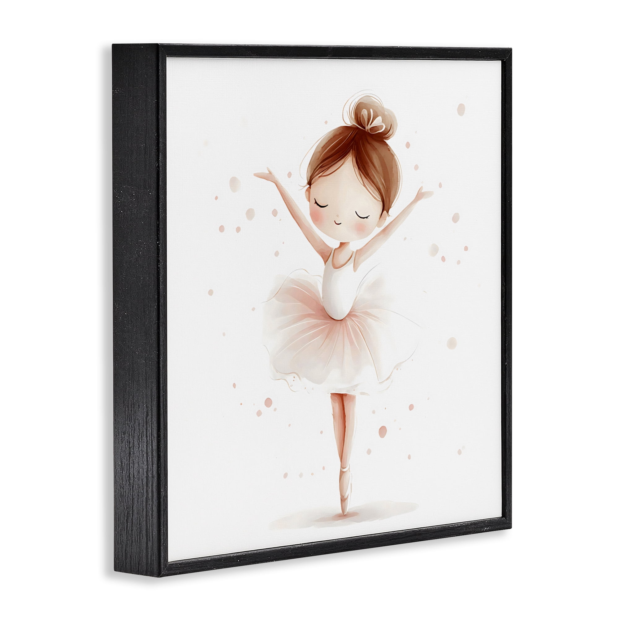 Stupell Industries Delicate Little Ballerina Girl Black Framed Giclee Art, design by Creative Studio