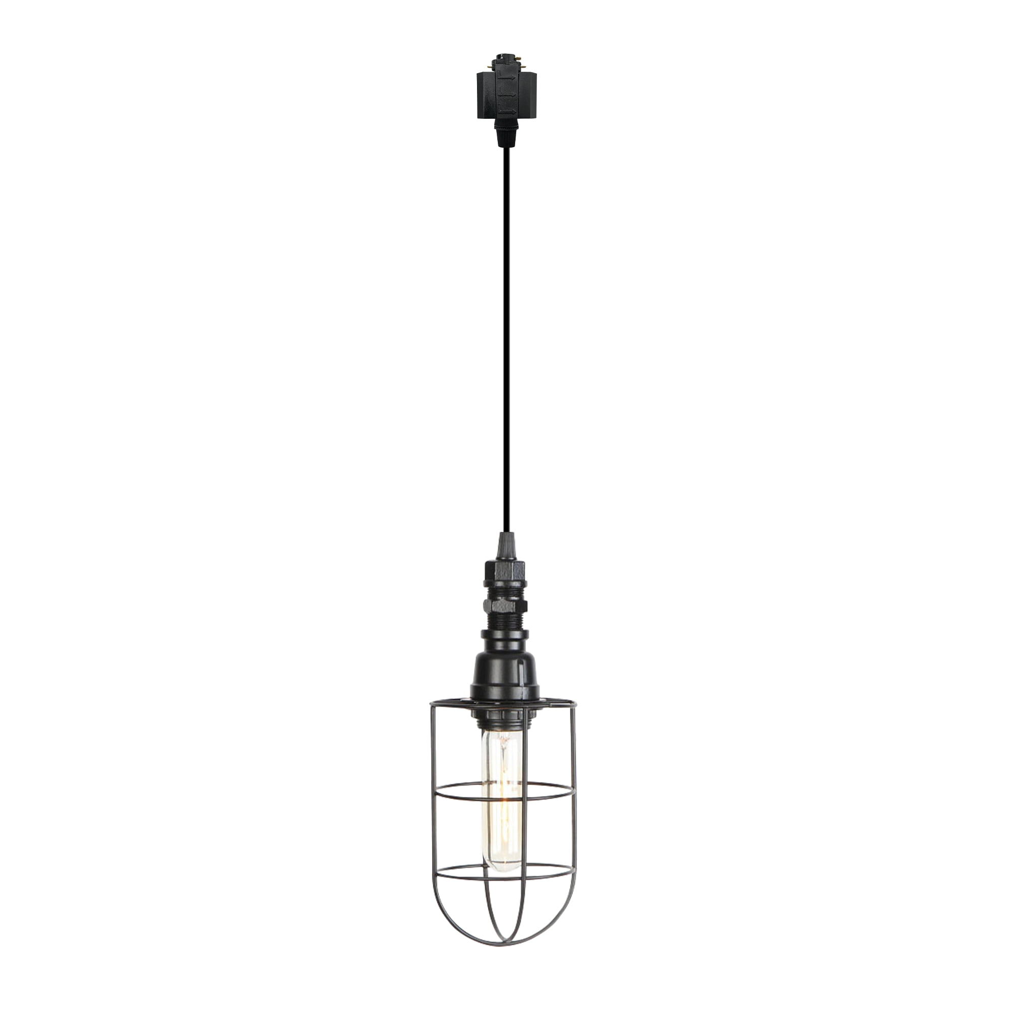 Kiven HType Track Lighting, 1Light Industrial Halo Track Pendant Light, Steampunk Style Track