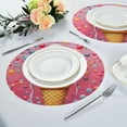 thumbnail image 6 of Coolnut 1PC Place Mats Ice Cream Pink Round Placemat Heat-Resistant Placemats Dining Table Mat Circle Shape 15.4" for Kitchen/Dinner/Party/Restaurant Home Decor Gifts, 6 of 7