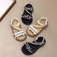 thumbnail image 6 of Toddler Girls Sandals Cute Casual Open Toe Soft Sole Summer Beach Sandals with Rhinestone Bow Decor 3-12 Years, 6 of 8