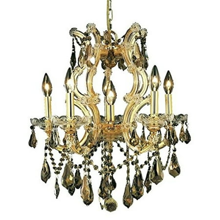 

2801 Maria Theresa Collection Chandelier D:20in H:25in Lt:6 Gold Finish (Royal Cut Crystals)