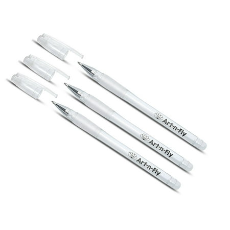 Archival ink white gel pens (3, white) with fine point for artists sketching drawing