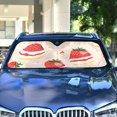 thumbnail image 4 of Strawberry Cake Car Windshield Sun Shade Reflector Sunshade Foldable for Front Keeps Vehicle Cool, 4 of 8