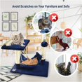 thumbnail image 4 of Sweekys Cat Tree Perch with Hammock Scratching Posts Activity Play 27.5 x 15.5 x 17 in, Blue, 4 of 8