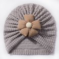 thumbnail image 4 of Splozh Baby Boy Hats Baby Girls Turban Hats with Bow Newborn Caps Bonnets Headwraps for Infants Toddlers,Grey,One Size, 4 of 5