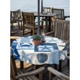 thumbnail image 2 of Outdoor Tablecloth with Umbrella Hole for Patio/Picnic/Party/Camping, Starfish Coastal Waterproof Table Cloth Round Cover Washable, Blue Shell Crab Nautical Summer Beach Ocean (Dia 54"), 2 of 8