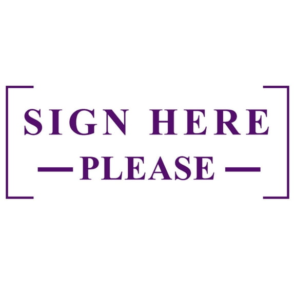 Printtoo Sign Here Please Self Inking Rubber Stamp Pre-Inked Office Stamp- Home Office Business Stationery, 47 x 20 mm Purple
