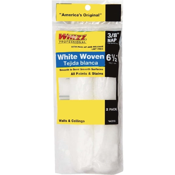 Whizz 6-1/2 In. x 3/8 In. White Woven Fabric Roller Cover (2-Pack) 44316