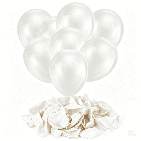 100 Pack 10 Inch White Latex Balloons, Thick Solid Color Party Balloons for Birthday, Wedding, Anniversary, Holiday Party Decorations