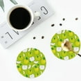 thumbnail image 5 of Disketp Green Apple Funny Coasters,6 Pcs Leather Coasters With Holder, Perfect Housewarming Hostess Gifts,Protect Furniture From Water Marks Scratch And Damage, 5 of 9