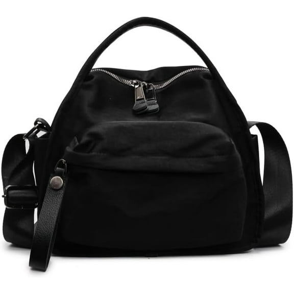 Veluna Shoulder Bag, Women Veluna Crossbody Shoulder Bag, Solid Zipper Handbag, Lightweight Large Capacity