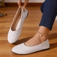 thumbnail image 5 of Lenago Flat Dress Shoes for Women Low Shallow Heel Dress Shoes Slip-On Walking Shoes Round Toe Office Shopping Party Travel White Size-6.5, 5 of 8
