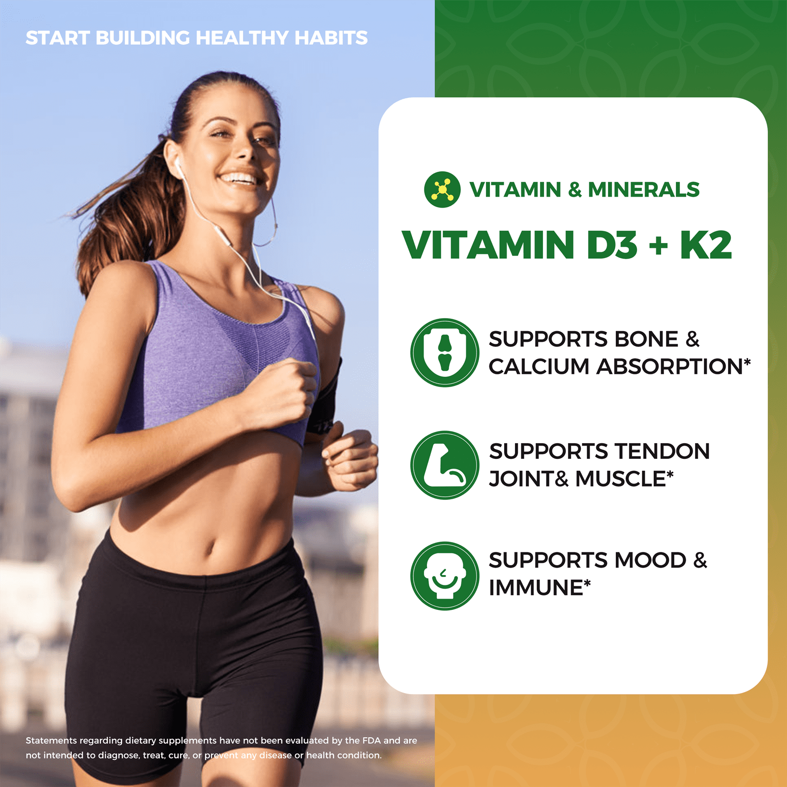Mulittea Vitamin D3 + K2 + Omega-3 Supplement | Vegan Vitamin D3 K2 Liquid with Omega-3 Flaxseed, 10000 IU Vitamin D Liquid for Bones, Muscles, 4 Fl Oz