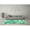 thumbnail image 3 of Ahgly Company Indoor Square Abstract Turquoise Blue Modern Area Rugs, 5' Square, 3 of 4