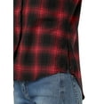 thumbnail image 7 of MODA NOVA Juniors Point Collar Short Cap Sleeves Plaids Button Down Shirt, 7 of 7