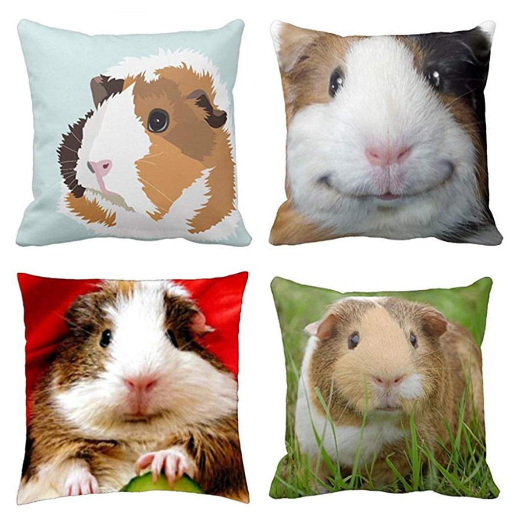 SUFAM Set of 4 Pillow Cases Guinea Pig Retro Elsie Vintage Ehsalestore