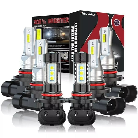 For Dodge Charger 2006 2007 2008 2009 - LED Headlight High Low Beam Fog Light Bulbs Kit 6000K White 6x