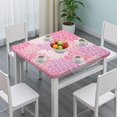 thumbnail image 3 of Stretchable Bohemian Print Square Table Cover with Decorative Floral Motifs for 34 Inch Patio Tables, 3 of 6
