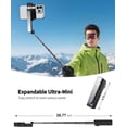 thumbnail image 2 of New Ultra Mini Selfie Stick for iPhone, Extendable Aluminum Portable Selfie Stick with Remote, Compact Phone Selfie Sticks Compatible with 4-7" Phones for Vlog/Video Record/Live Stream (Black), 2 of 3