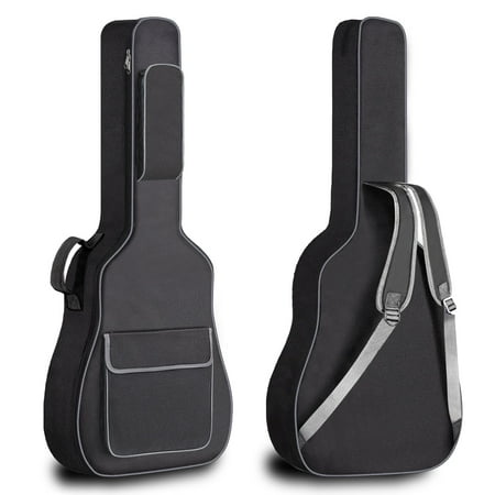 FANOTEK 40"/41" Acoustic Guitar Bag, 12mm Thickened Padding Waterproof Guitar Case Backpack, Soft Guitar Dust Cover Black