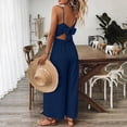 thumbnail image 3 of FRSASU Summer Dresses for Women Sleeveless High Waist Flowy Boho Maxi Dress Beach Vacation Long Sundress Dark Blue, 3 of 8