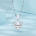 thumbnail image 4 of Lotus Blossom Necklace - 925 Silver Adjustable Chain Delicate Pendant Jewelry for Women, 4 of 7