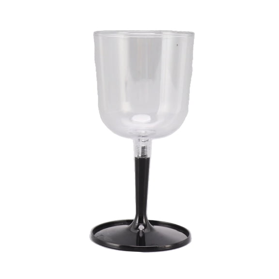 Xirurus Portable Collapsible Wine Glass Detachable Plastic Wine Glasses for Outdoor Camping Travel 10oz Black