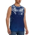 thumbnail image 2 of Uemuo Christmas Blue Pattern Men's Sleeveless T-Shirt,Muscle Athletic Tank Top, Moisture-wicking Quick-dry Breathable Classic Tee Top for Gym Run Outdoor Sports-Medium, 2 of 8