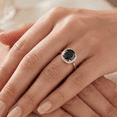 thumbnail image 5 of Pompeii 3 1/10ct Treated Black Diamond Cushion Halo Engagement Ring 14K White Gold, 5 of 5