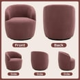 thumbnail image 6 of LuxyHoom Swivel Barrel Chair with Teddy Fabric, Swivel Accent Chair, Comfy Sherpa Round Accent Chair, Swivel Club Armchair for Nursery Living Room Bedroom (Red), 6 of 12
