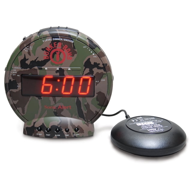 Despertador Sonic Bomb Dual con Bed Shaker Camouflage