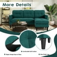 thumbnail image 4 of Convertible Sectional Sofa Couch, Modern L-Shaped Couch 3-Seat Sofa, Reversible Sectional, Dark Green, 4 of 6