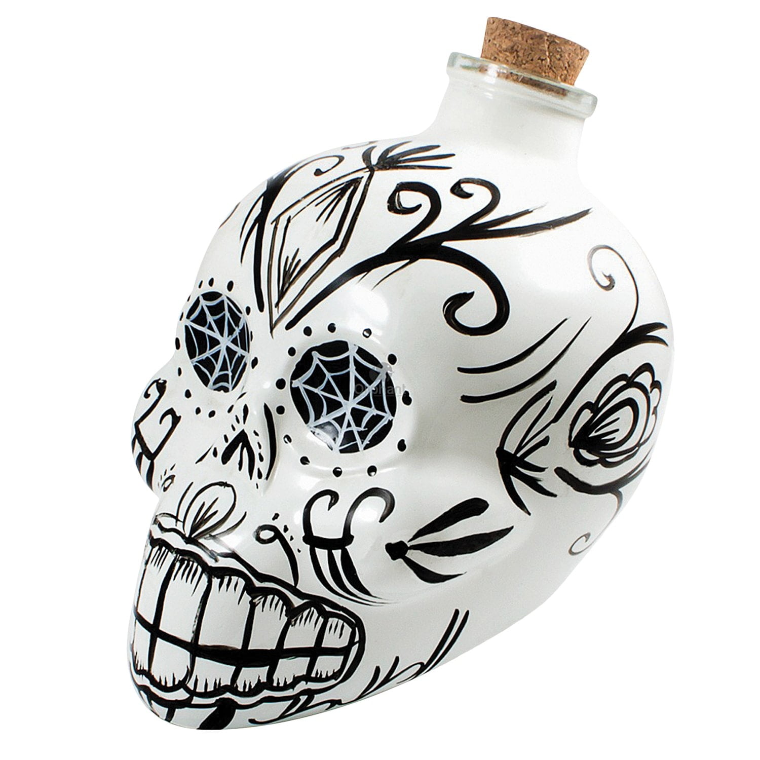 Barbuzzo Day of the Dead Sugar Skull Decanter, Whiskey Wine Liquor