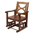 thumbnail image 4 of Shine Company Traditional Hardwood Patio Porch Glider Chair in Brown, 4 of 5