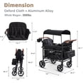 thumbnail image 4 of Stroller Wagon for 4 Kids, 4 Seater Wagon Stroller with Snack Tray, Large Storage Bag, Phone Cup Holder, Removable Canopy, Foldable Wagon Stroller 4 Seater with Adjustable Push Handles, 4 of 9