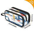 thumbnail image 4 of FORMRS Pencil Case with 3 Compartments Zipper Pouch, Elementary School Level and up, Dark Blue Hand Drawn Sailboats, 4 of 8
