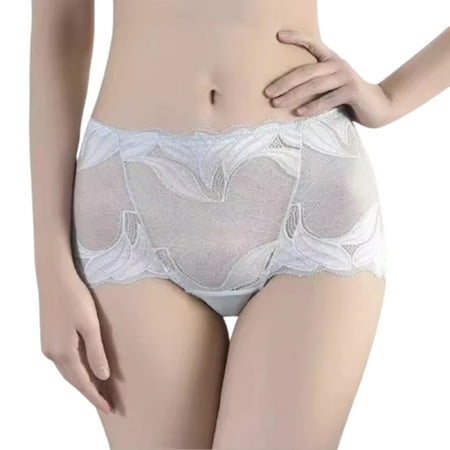 

Women s Seamless Lace Panties Breathable Comfortable Quick-drying Underwear Panties Gray M