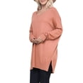 thumbnail image 3 of Doublju Women's Long Sleeve Round Neck Loose Fit Knit Sweater with Plus Size, 3 of 4
