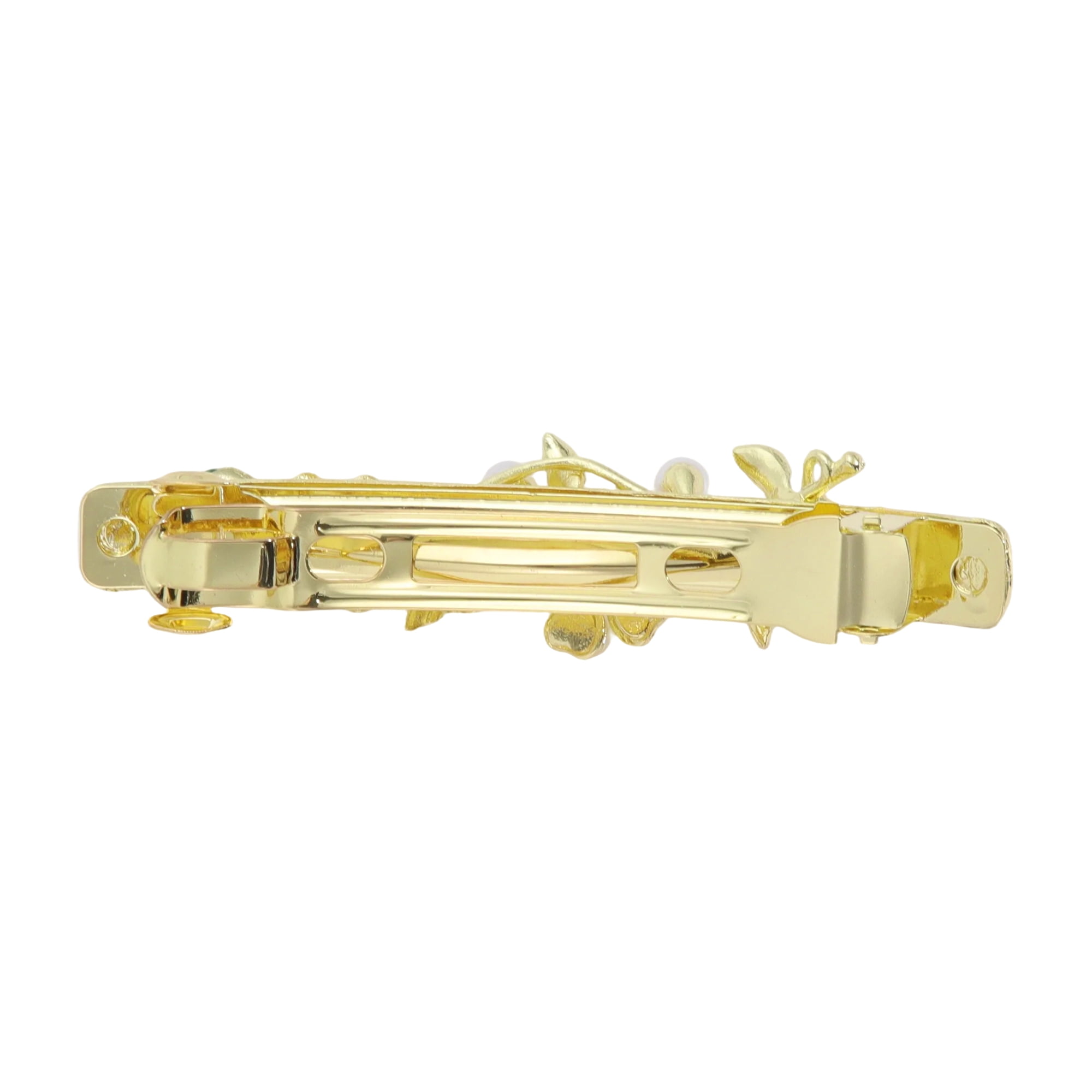 Unique Bargains Faux Crystal Flower Hair Barrettes Fashionable Hairstyles Gold Tone