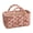 Pink, variant on Fabric Storage Basket With Bow Handle, Quilted Cotton Cosmetics Organizer For Desk, Bedroom Shelf, Plaid Decorative Snack Holder For Snacks, Small Items