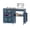 Blue, variant on WARAYZ Foldable Space-Saving Sewing Table with Storage, Power Outlet, 6 Side Trays & Open Shelf, Lockable Wheels, Blue, 1 Count