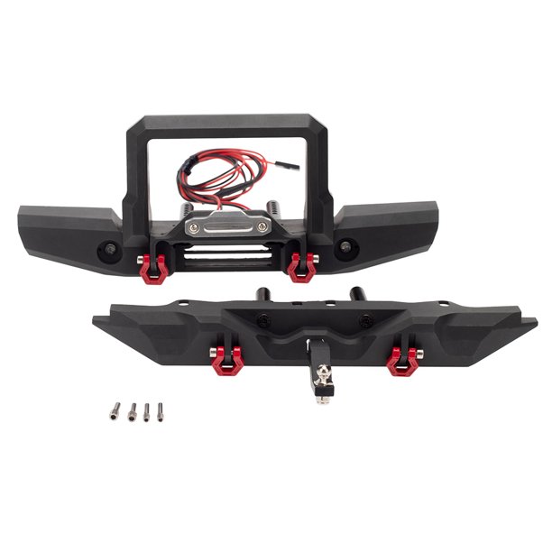1 Set 1/10 Parachoques trasero delantero 90046 D90 Apariencia simulada duradera de alta precisión Estable Piezas de rastreo RC Black Inevent FN001641-02