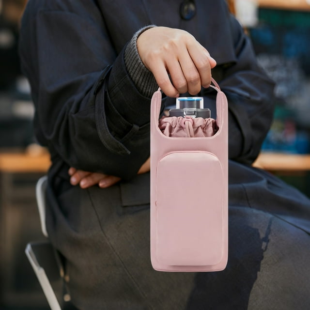 Funda aislante para botella de agua | Funda protectora portátil con correa de hombro | Poliéster blando y acolchado, protector térmico completamente envolvente, agarre antideslizante | Encajan