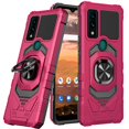 thumbnail image 4 of Designed for Motorola Moto G Stylus 5G 2024 Hybrid Dual Layer with 360° Rotate Magnetic Ring Stand Holder Kickstand TPU Rugged PC Shockproof Phone Case Cover [Hot Pink], 4 of 6