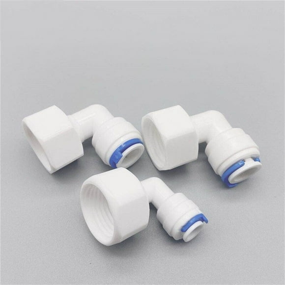 10pcs RO Water Fitting Elbow 1/4" 3/8" OD Hose 1/4" 1/2" 1/8" BSP Female Thread Plastic Pipe Quick Osmose Reversa Aquario Connector ,Easy to Use