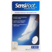 Jobst SensiFoot Diabetic Unisex Compression Socks, Knee Style, Closed Toe, Mild Support, White, Large