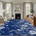 thumbnail image 2 of 8x10 Area Rugs, Navy Blue Coastal Non-Skid Rubber Backing Large Rectangle Rugs - Living Room Bedroom Home Office, Starfish Coral Ocean Conch Sea Nautical Indoor Floor Mat Carpets Washable Rug, 2 of 9