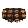 thumbnail image 5 of Halloween Jack Lanterns Pattern Round Tablecloth 60"x60",Wrinkle Wipeable Table Cloth for Kitchen Dining Room Picnic Patio Party, 5 of 6